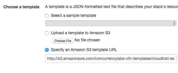 CloudFormation choose template